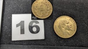 1 Napoléon III de 20fr année 1855 900/1 000 21,6k. PB 6,4g