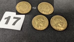 2 Pieces Napoleon III année 1958 en or 900/1000 20,6k. PB 12,8g