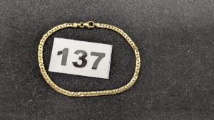 1 Bracelet maille haricot (L18,5cm) en or 750/1000 18k. PB 3,66g