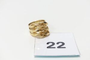 1 bague ouvragée en or 750/1000 18k (Td54). PB 4g