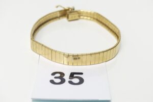 1 bracelet maille serpentine en or 750/1000 18k (L20cm, 1 peu abîmé). PB 21g