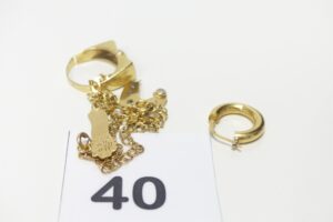1 lot de bijoux détériorés en or 750/1000 petites pierres et petits diamants. PB 9,3g
