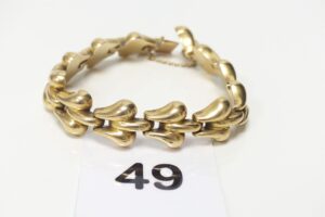 1 bracelet maille articulée en or 750/1000 18k avec chaînette de sécurité (L18cm). PB 25,5g