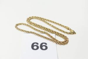 1 chaîne maille corde bicolore en or 375/1000 9k (L46cm). PB 5g