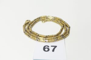 1 collier bicolore en or 750//1000 (L50cm). PB 50,7g