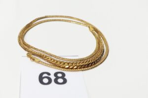 1 collier maille anglaise en or 375/1000 9k (L50cm). PB 5g