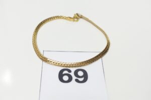 1 bracelet maille anglaise en or 375/1000 9k (L18cm). PB 2,2g