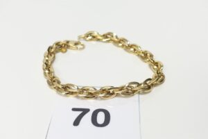 1 bracelet maille tressée en or 375/1000 9k (L19cm). PB 4,1g
