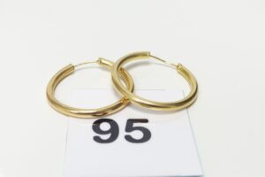 1 Paire de créoles creuses en or 750/1000 18k. PB 3,4g