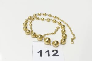 1 Collier boules en or 750/1000 18k (L45cm). PB 11,6g