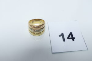 1 Bague 3 ors 750/1000 (Td51). PB 6,6g