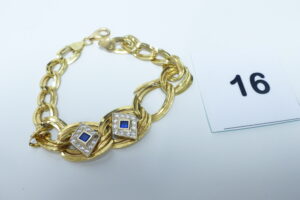 1 Bracelet en or 750/1000 orné de pierres (détérioré et chaton vide). PB 11,9g