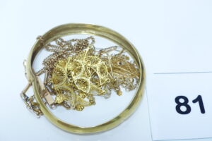 1 Lot de bijoux détériorés en or 750/1000 (18K). PB 38,6g