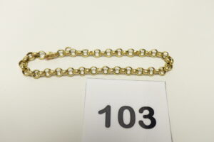 1 Bracelet maille jaseron détérioré en or 750/1000 (18K). PB 5,1g