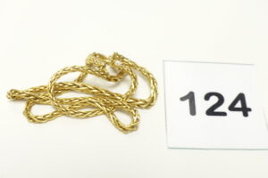 1 Collier maille palmier détérioré en or 750/1000 (18K, manque fermoir). PB 7,4g