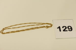 1 Chaîne maille figaro en or 750/1000 (18K, Longueur 40cm). PB 3,7g