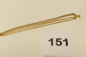 1 Chaîne maille forçat en or 750/1000 (18K, Longueur 52cm). PB 6g