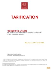 Conditions tarifaires applicables au 20 novembre 2026
